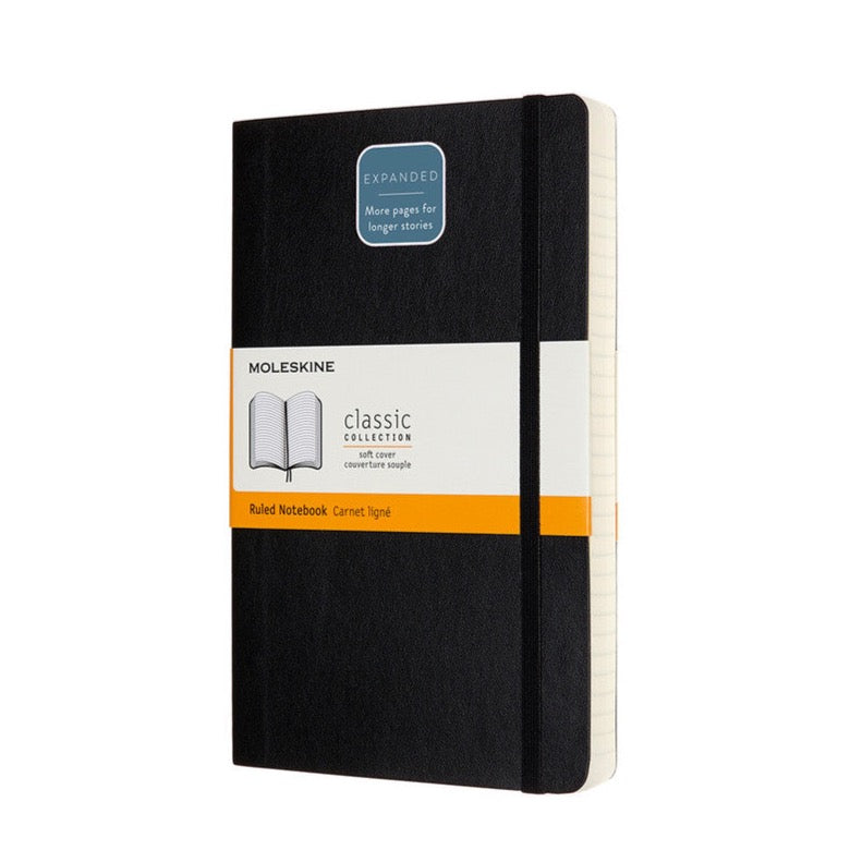 Wordsmith - Refill - Moleskine Classic Soft Cover Notebook Expanded - Large - Black - Grierson Studio