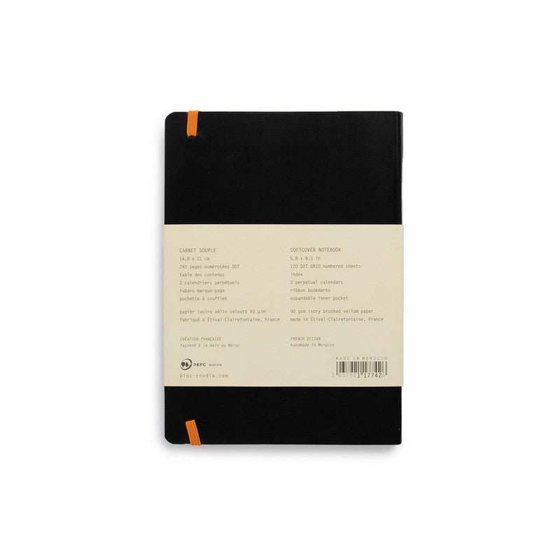 RHODIA - GOAL BOOK - A5 - DOT GRID - SOFT COVER - BLACK - Grierson Studio