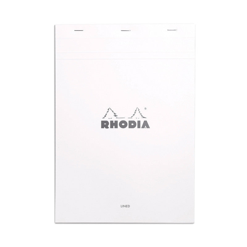 RHODIA - PAD #18 - TOP STAPLED - RULED - A4 - WHITE - Grierson Studio