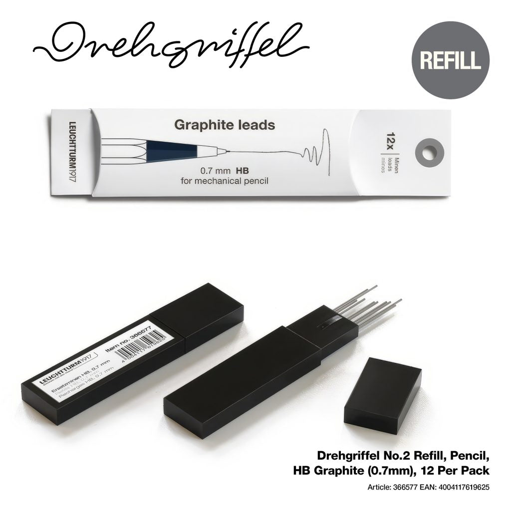 Drehgriffel No.2, Refill, Pencil, HB Graphite (0.7mm), 12 Per Pack - Grierson Studio