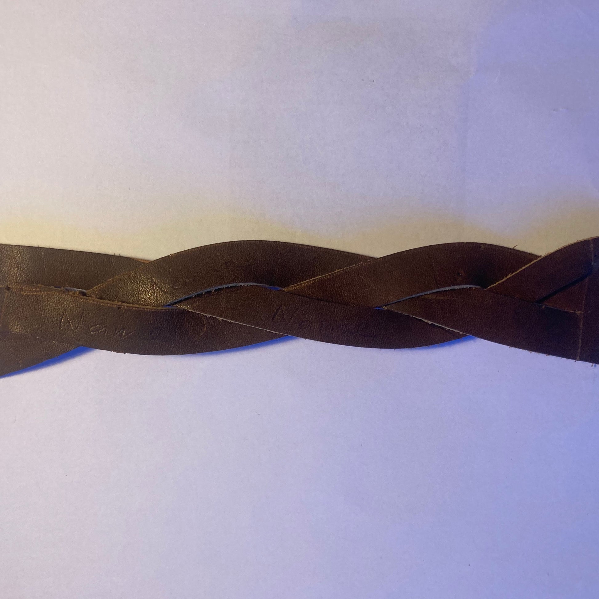 Secret Plait Leather Bracelet with Names - Grierson Studio