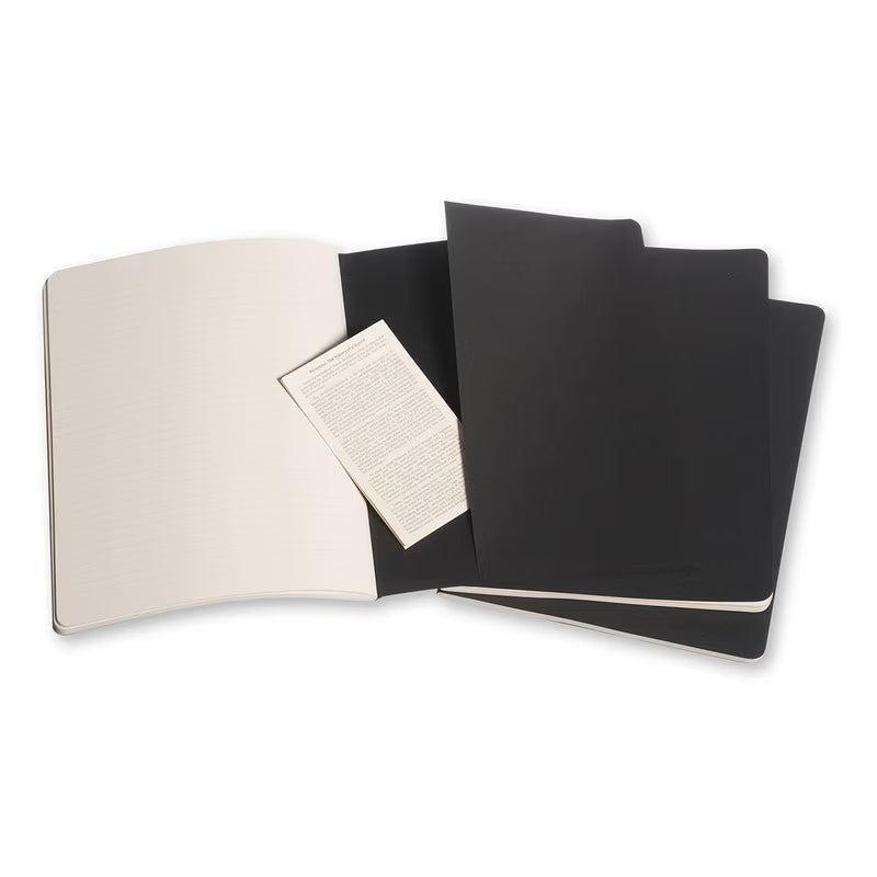 B5 - CAHIER NOTEBOOK - RULED - EXTRA LARGE - BLACK - Grierson Studio