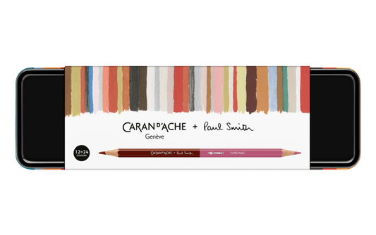 CARAN D'ACHE SET 12 COLOURED PENCILS BICOLOR & 1 BRUSH PAUL SMITH