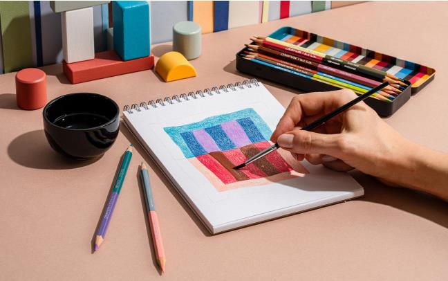 CARAN D'ACHE SET 12 COLOURED PENCILS BICOLOR & 1 BRUSH PAUL SMITH
