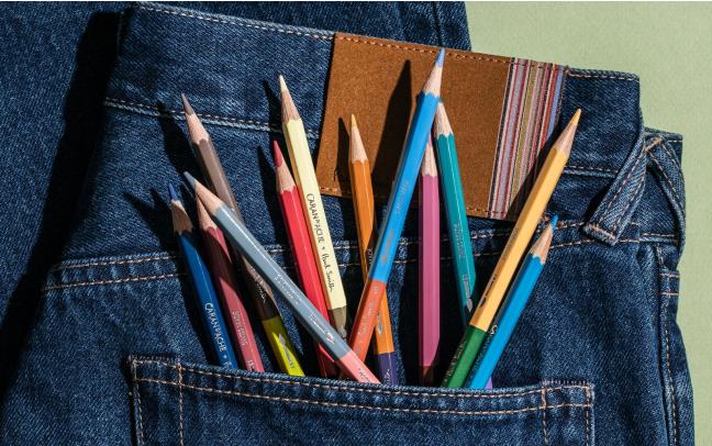 CARAN D'ACHE SET 12 COLOURED PENCILS BICOLOR & 1 BRUSH PAUL SMITH