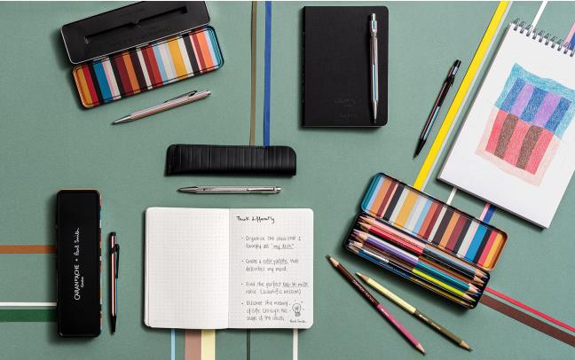 CARAN D'ACHE SET 12 COLOURED PENCILS BICOLOR & 1 BRUSH PAUL SMITH