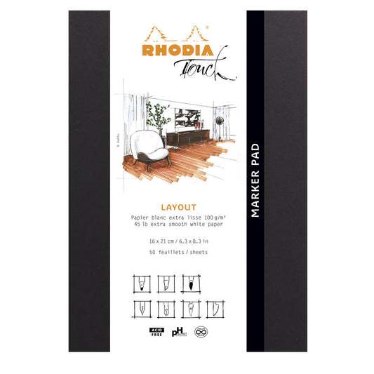 Rhodia - Touch Collection - Marker Pad - Soft Cover - A4 Portrait - Plain - Grierson Studio