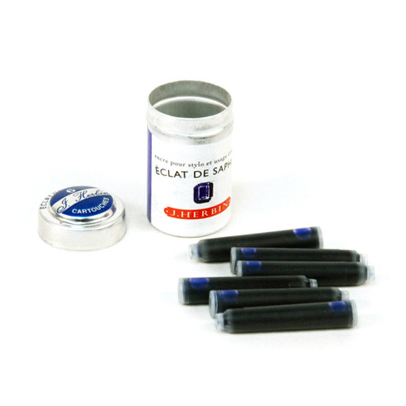 J. Herbin Fountain Pen Ink Cartridges. Sapphire Blue - Grierson Studio