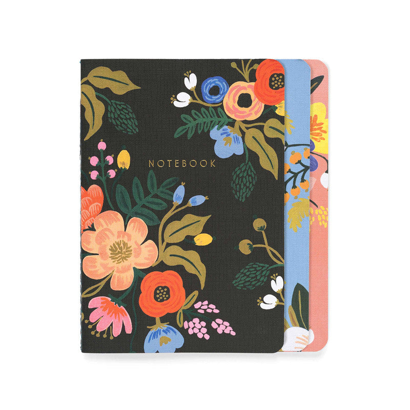 RIFLE PAPER CO - A5 - STITCHED NOTEBOOKS - RULED - LARGE - LIVELY FLORAL - Grierson Studio