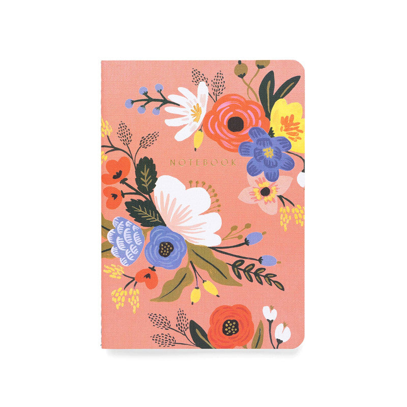 RIFLE PAPER CO - A5 - STITCHED NOTEBOOKS - RULED - LARGE - LIVELY FLORAL - Grierson Studio